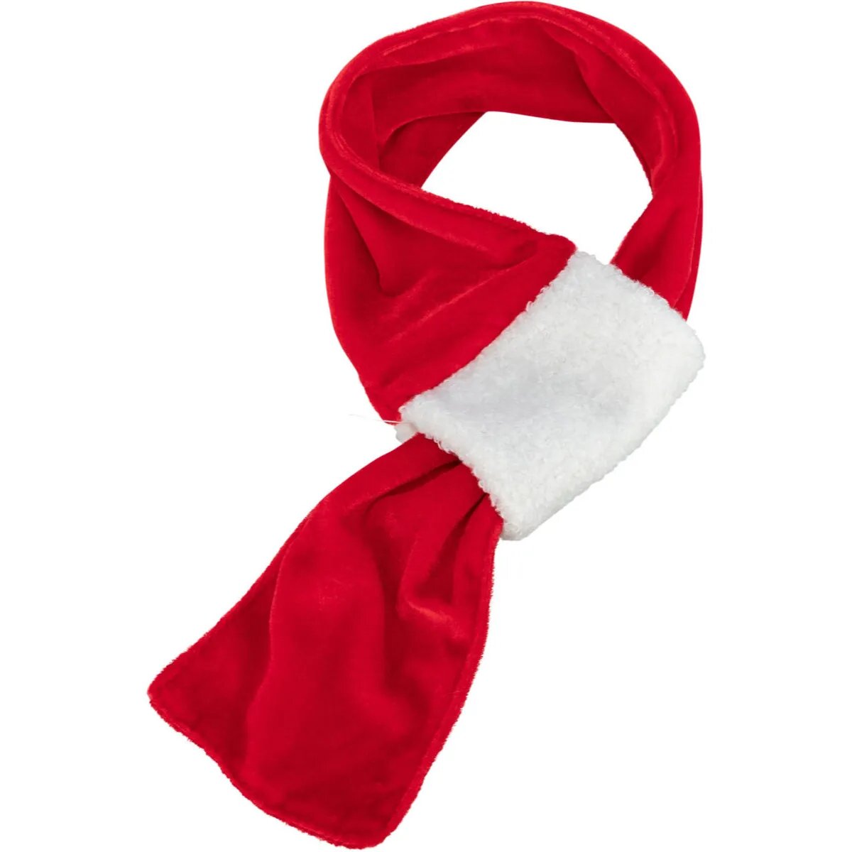 Trixie Christmas fular câini pluș alb și roșu 70cm