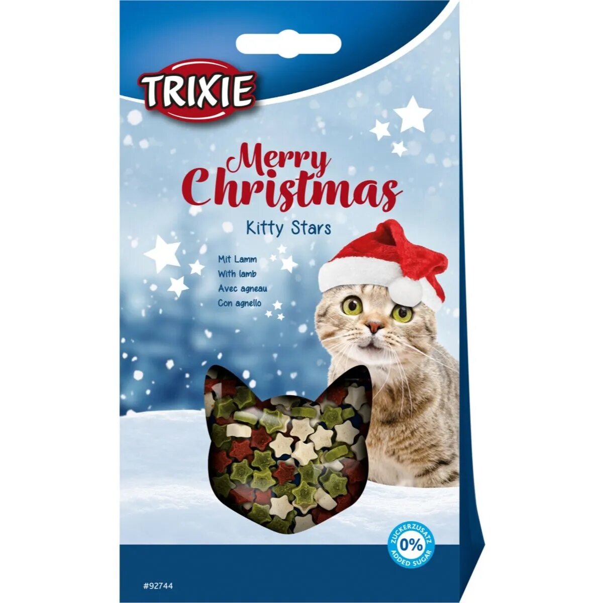 Trixie Christmas Kitty Stars Somon și Miel găletușa recompense pisici 140g