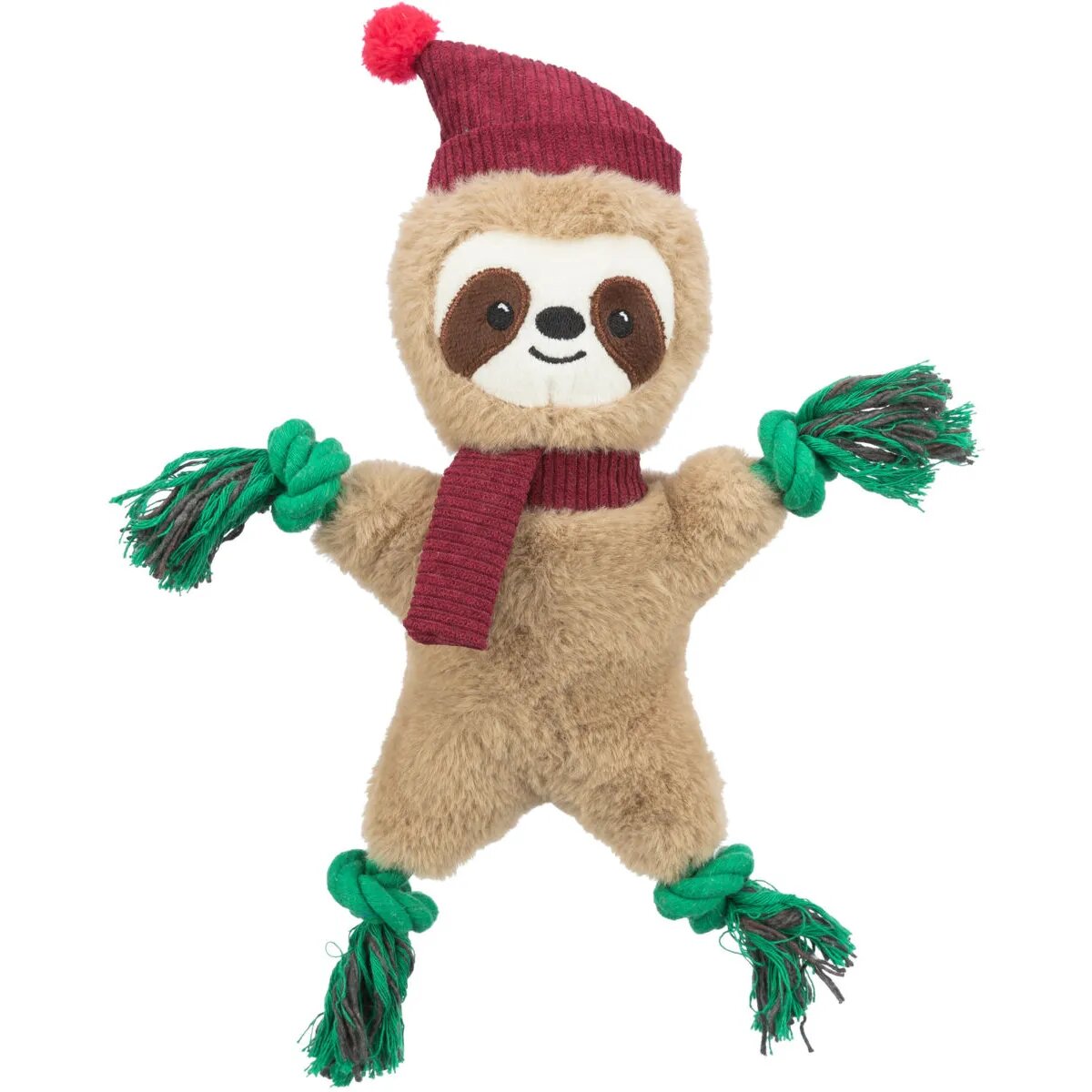 Trixie Christmas Lenes jucărie sfoară câini XS-XL cu sunet bumbac maro și verde 30cm