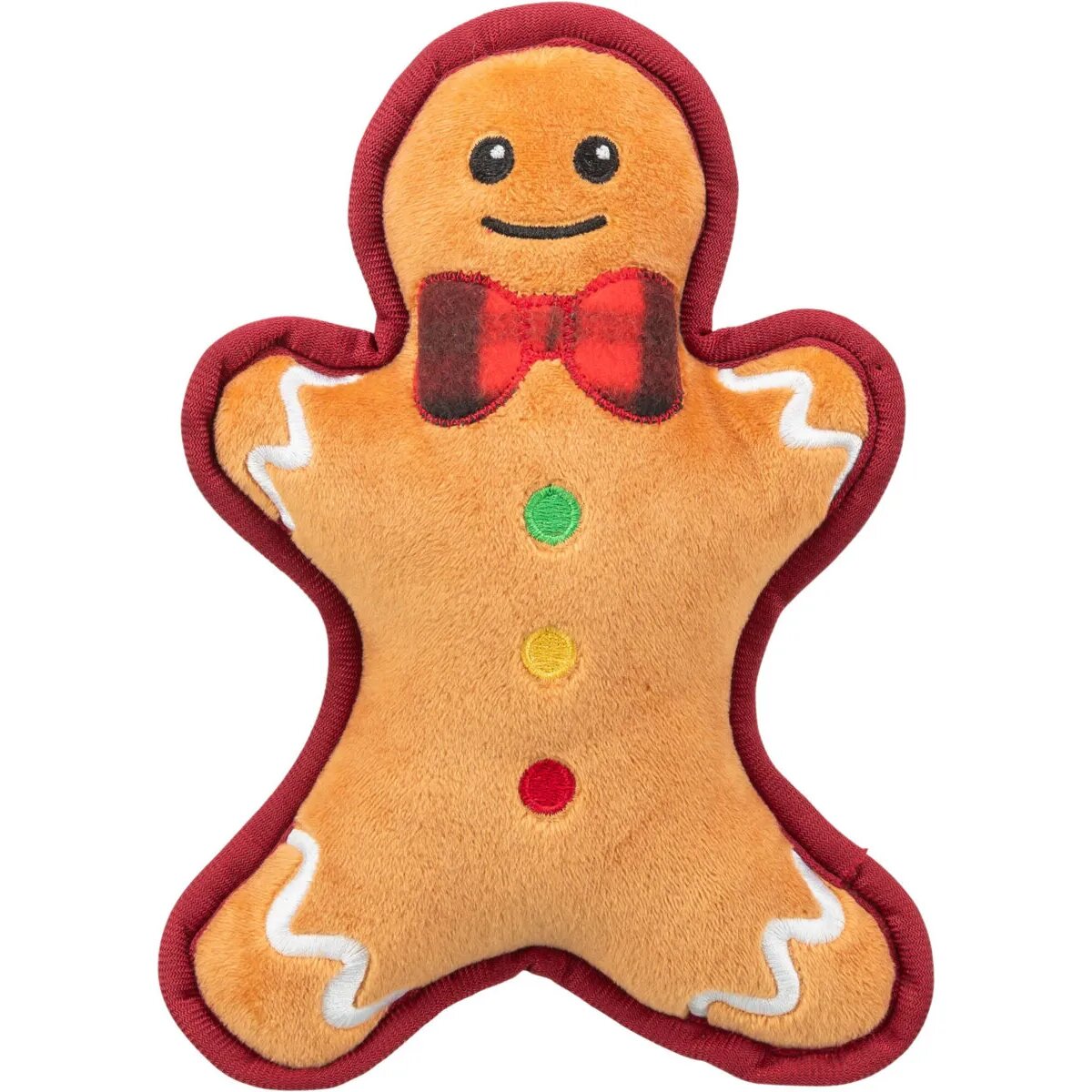 Trixie Christmas Omulet de Turta Dulce jucărie de pluș câini pluș Christmas Omulet de Turta Dulce jucărie de pluș câini XS-XL pluș maro și roșu 22cm