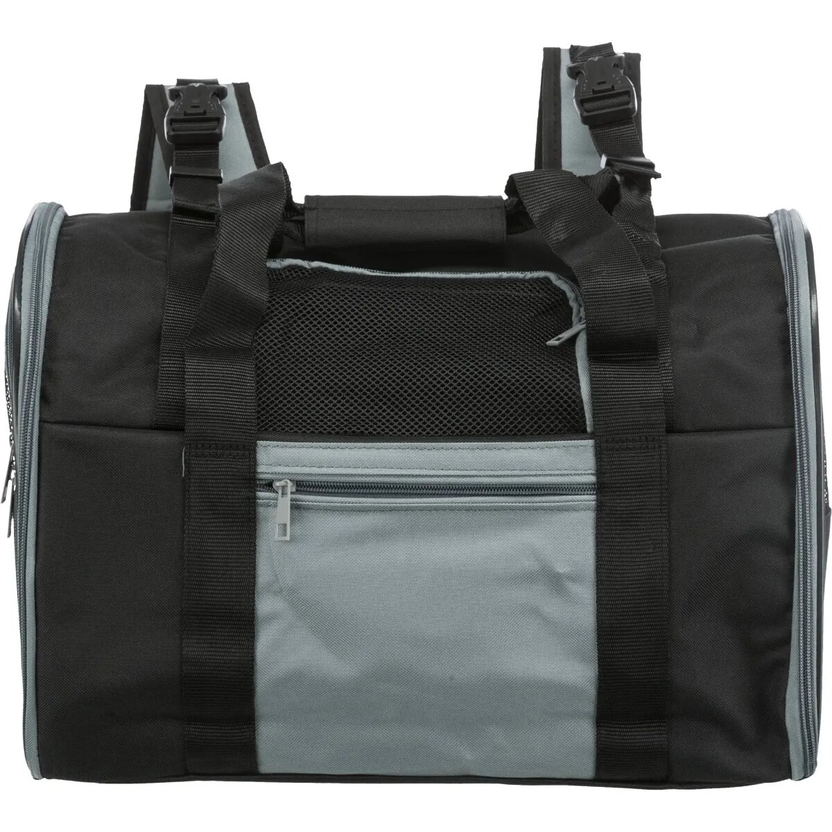 Trixie Connor rucsac transport câini și pisici XS-S(max. 8kg) nylon deschidere laterală cu curea de umăr negru și gri 42 x 30 x 21 cm