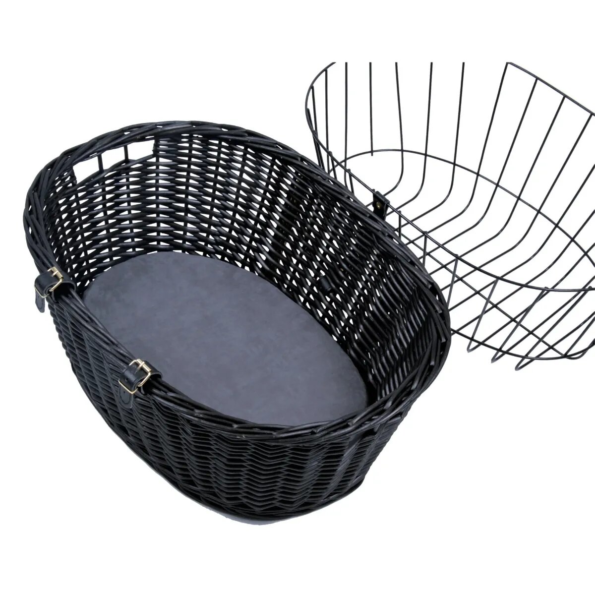 Trixie coș bicicletă câini și pisici XS(max. 5kg) răchită deschidere superioară negru 50 x 41 x 35 cm
