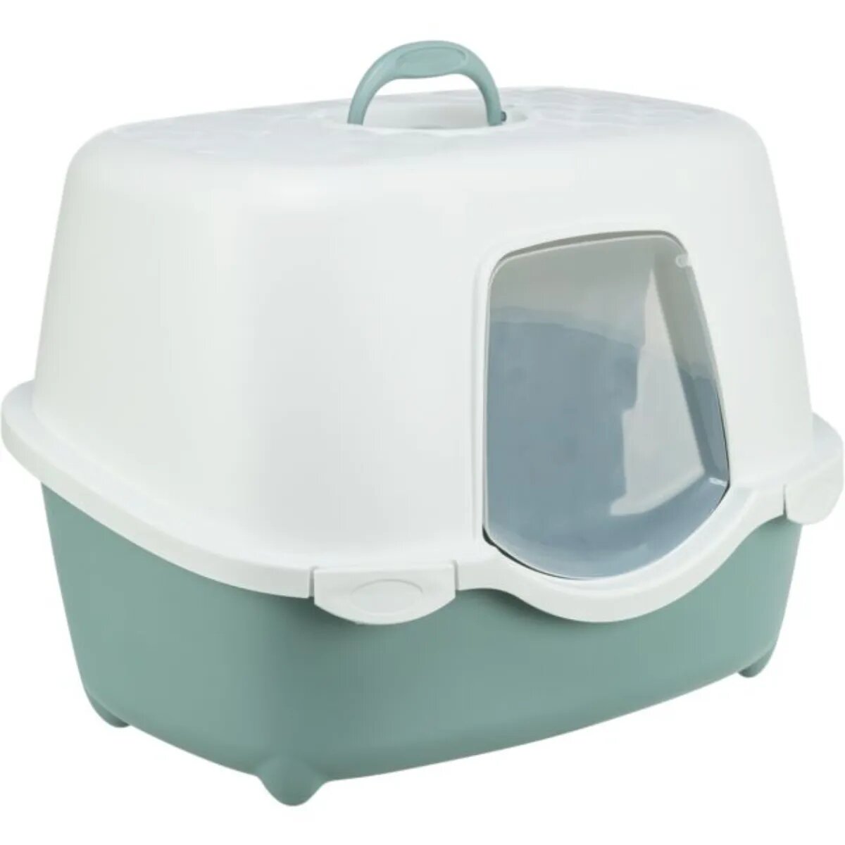 Trixie Davio Top litieră acoperită pisici cu filtru alb și verde 56x39x39 cm