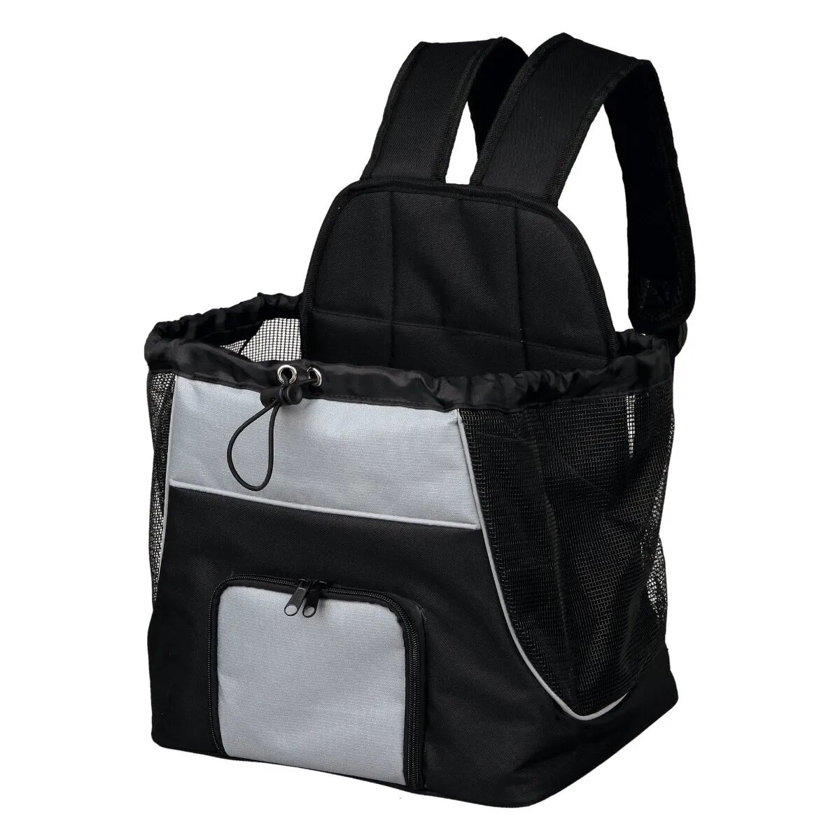 Trixie geantă transport câini și pisici XS(max. 5kg) nylon deschidere frontală&laterală cu rotile negru și gri 32 x 37 x 24 cm