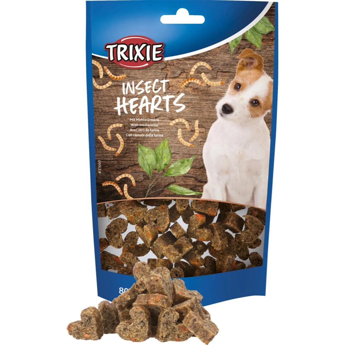 Trixie Hearts XS-XL Insecte punguță recompense fără cereale câini alergii 80g