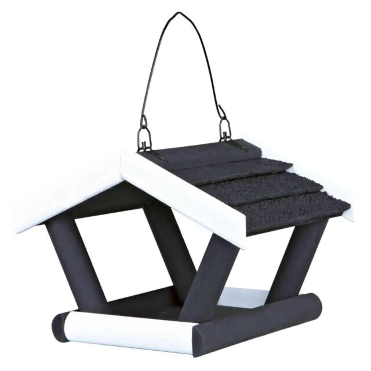 Trixie hranitor exterior pasari lemn de pin negru si alb 17 x 19 x 14cm