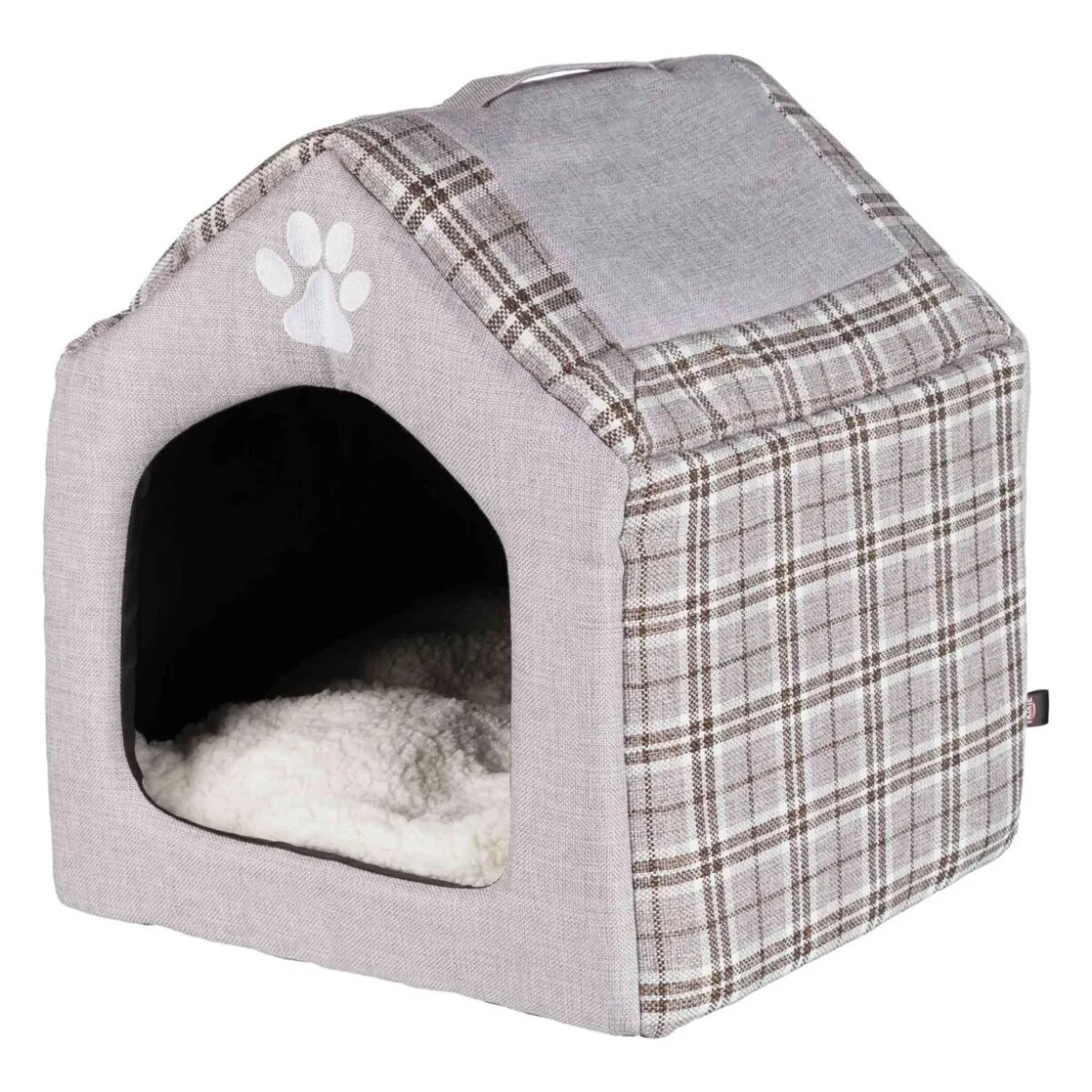 Trixie Iglu Silas căsuța pătrată pisici XS poliester crem și gri 40 x 45 x 40 cm