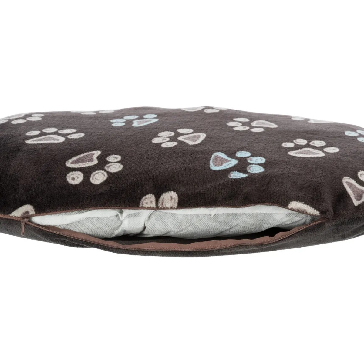 Trixie Jimmy saltea ovală câini pluș imprimeu lăbuțe husă detașabilă maro 50x35cm