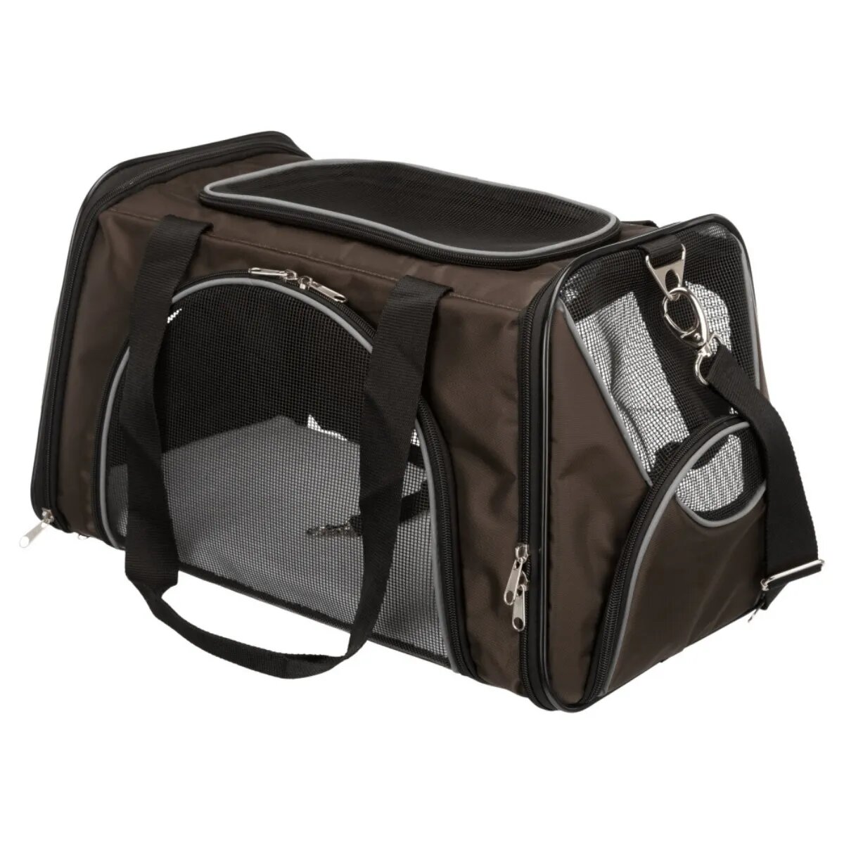 Trixie Joe geantă transport câini și pisici XS-S(max. 10kg) poliester deschidere laterală&superioară cu buzunare maro 28 x 47 x 28 cm