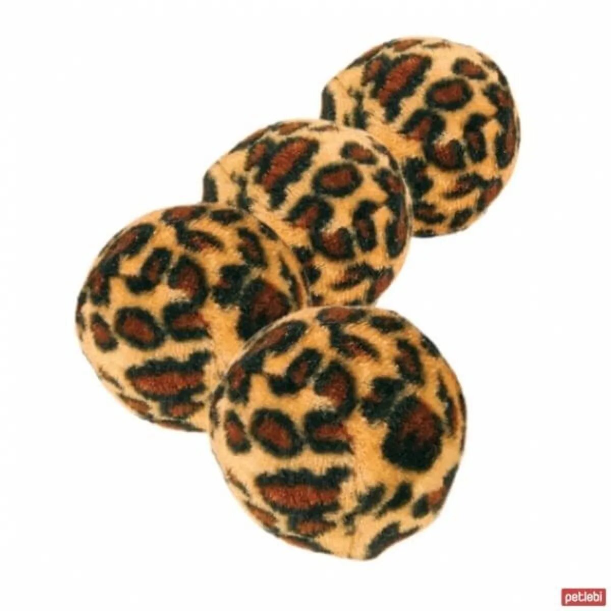 Trixie jucărie minge leopard pisici cu clopoțel plastic multicolor 3.5cm 4 buc