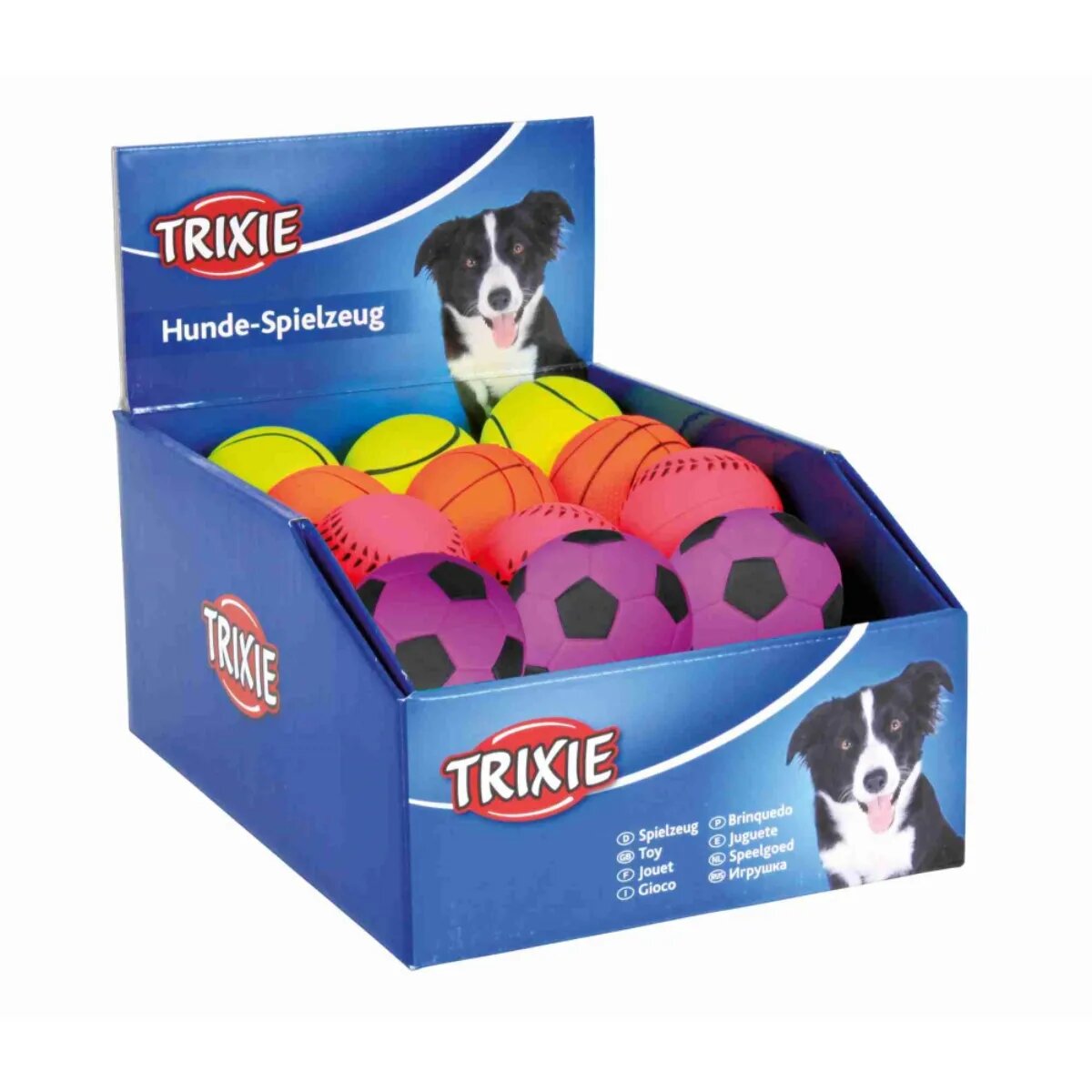 Trixie jucărie minge plutitoare câini 4 modele cauciuc 6cm multicolor