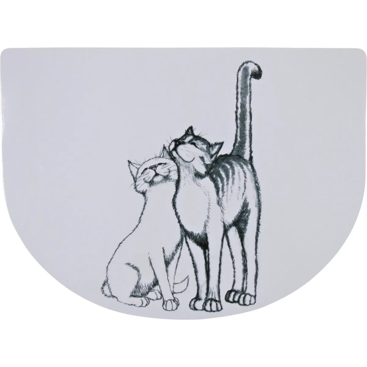 Trixie Love Cat covoraș pisici asimetric antiderapant plastic alb 1buc 40x30cm