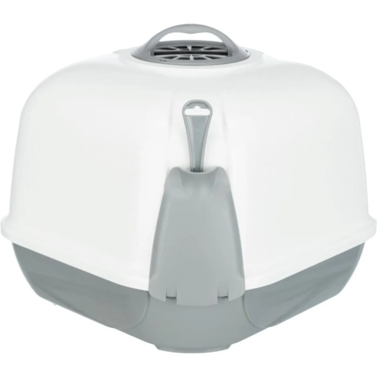 Trixie Maro Corner litieră acoperită pisici cu filtru de colț cu lopățică gri și 60x43x52 cm