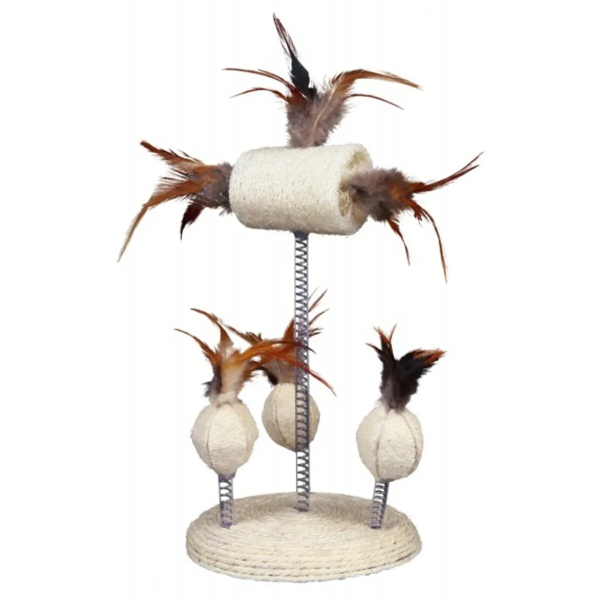 Trixie pendula cu minge și pană jucărie pisici multicolor 15 x 30cm