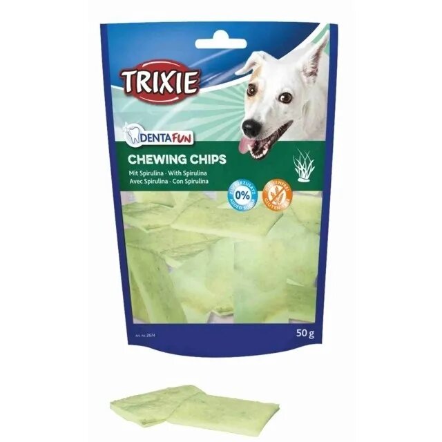 Trixie Recompense Denta Fun Chips cu Spirulina Recompense Caine Denta Fun Chips cu Spirulina 50 g