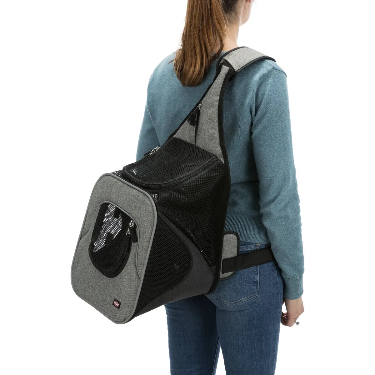 Trixie Savina rucsac transport câini și pisici XS-S(max. 10kg) poliester deschidere frontală&superioară negru și gri 30 x 26 x 33 cm