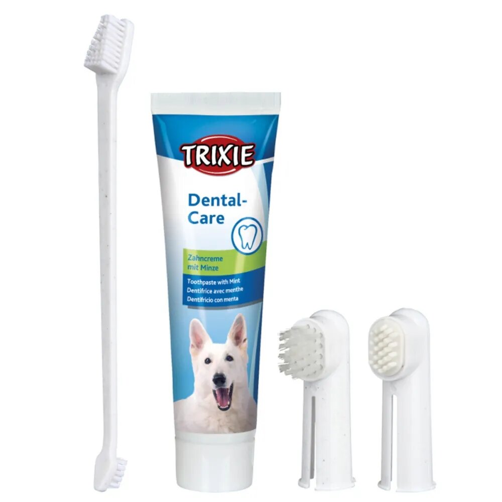 Trixie set periuță și pastă de dinți câini anti-tartru 1buc