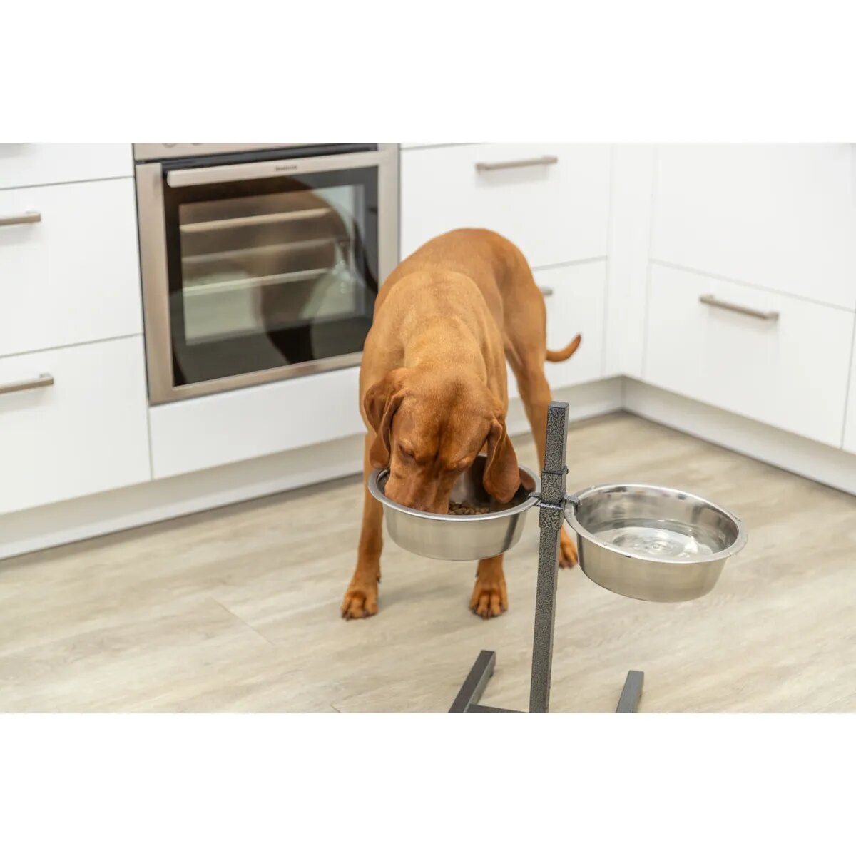 Trixie set suport castroane câini + 2 boluri înalțime reglabilă metal L-XL(2.8l ⌀24cm)