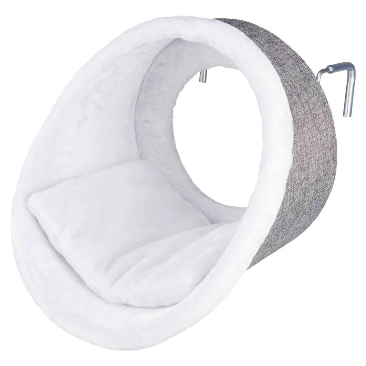 Trixie sezlong pentru calorifer asimetric pisici poliester pernă reversibilă gri și alb 38 x 34 cm