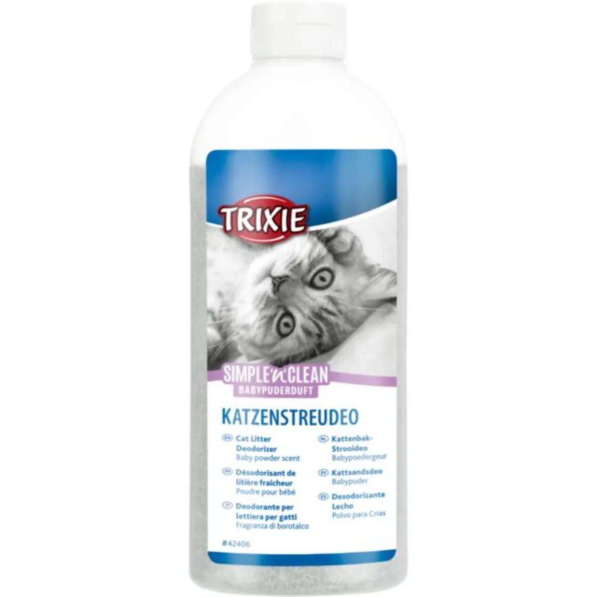 Trixie Simple'n'Clean Baby Powder odorizant litieră pisici Talc 750g