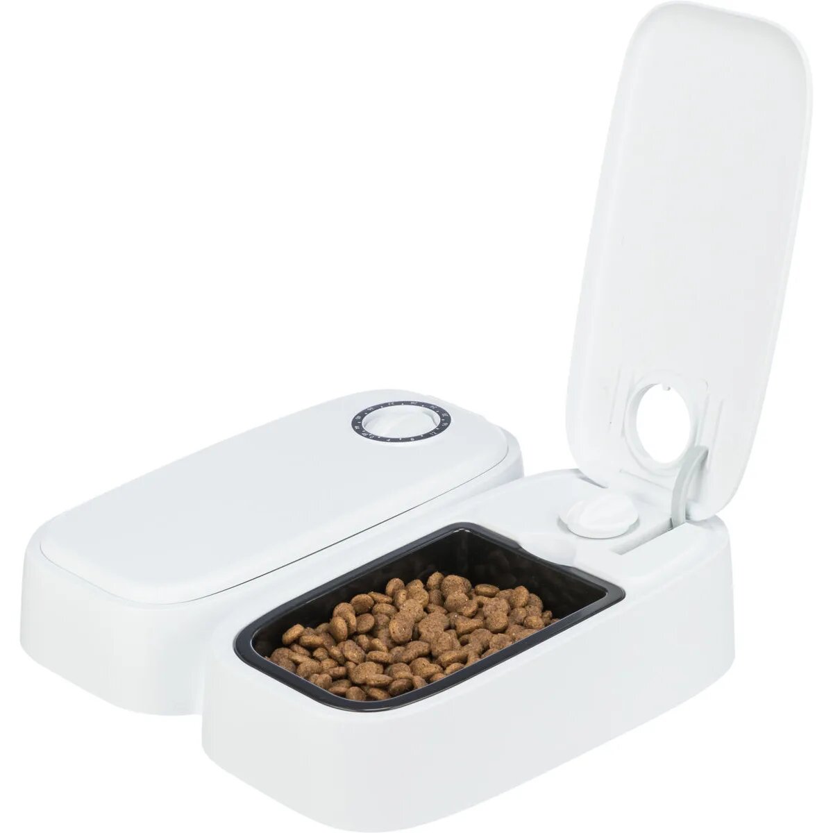 Trixie TX2 hrănitor automat câini 2 boluri dreptunghiular programabil plastic alb și negru S-L(0.6l 27x7cm)