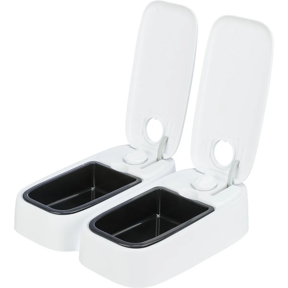 Trixie TX2 hrănitor automat câini 2 boluri dreptunghiular programabil plastic alb și negru S-L(0.6l 27x7cm)