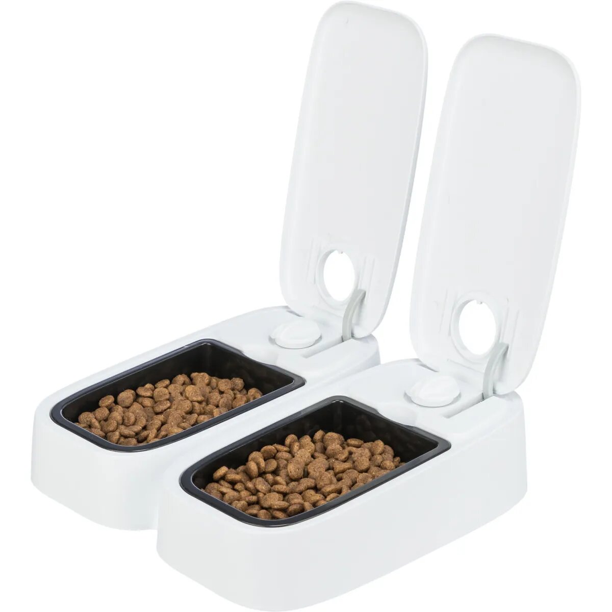 Trixie TX2 hrănitor automat câini 2 boluri dreptunghiular programabil plastic alb și negru S-L(0.6l 27x7cm)