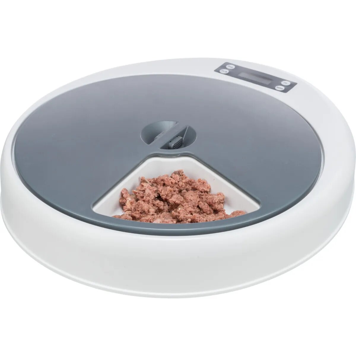 Trixie TX5 hrănitor automat câini 1 bol asimetric programabil plastic TX5 hrănitor automat câini și pisici 1 bol asimetric programabil plastic alb și gri XS(1.25l 33x5cm)