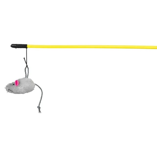 Trixie undiță cu șoarece jucărie pisici pluș multicolor 100cm