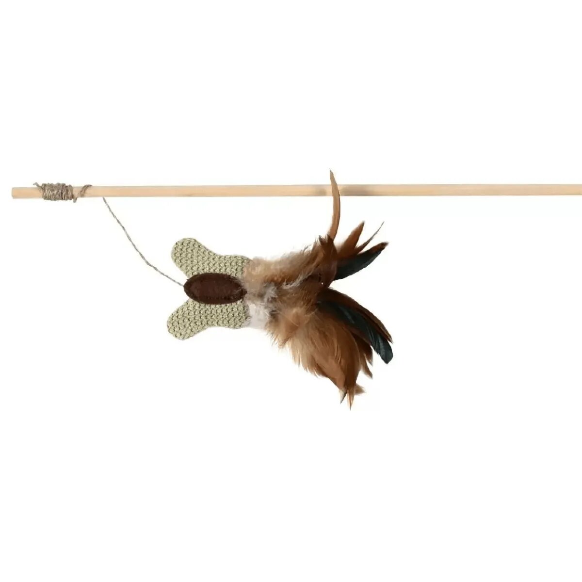 Trixie undiță din lemn cu fluturaș jucărie pisici multicolor 45cm