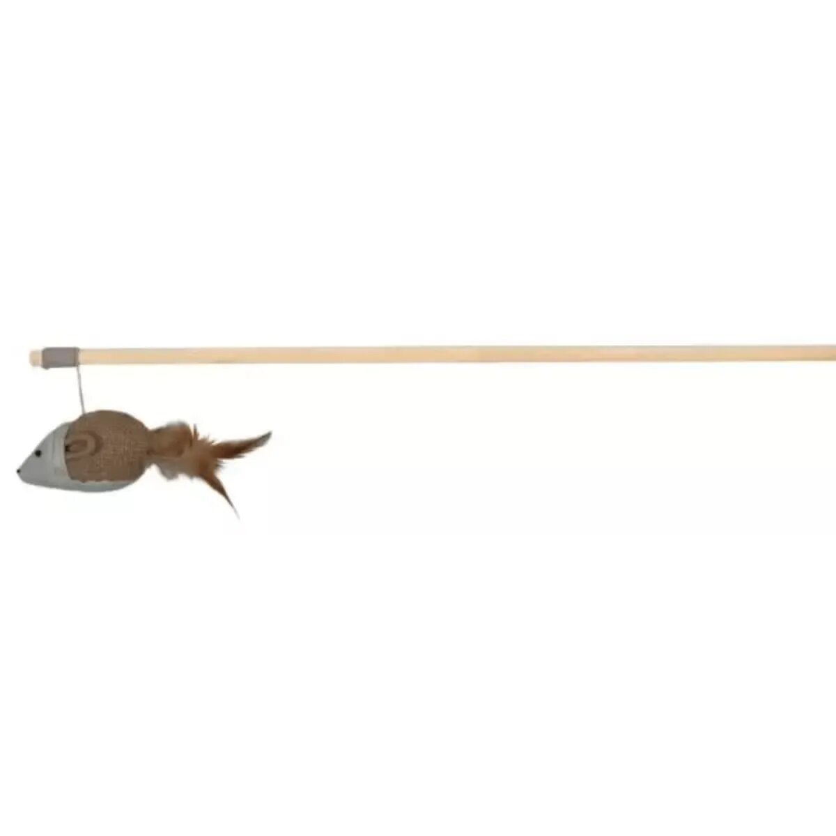 Trixie undiță din lemn cu șoricel jucărie pisici maro 50cm