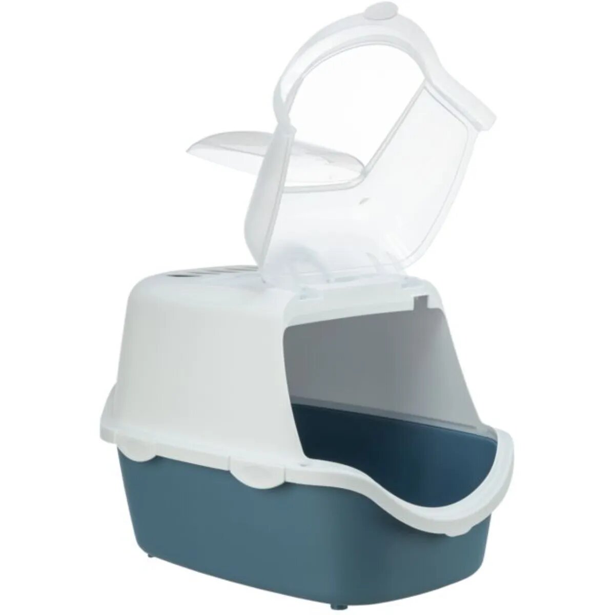 Trixie Vico Open Top litieră acoperită pisici cu filtru cu lopățică alb și albastru 40x40x56 cm