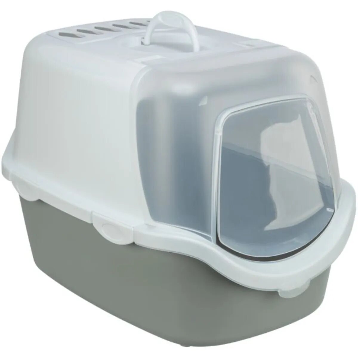 Trixie Vico Open Top litieră acoperită pisici cu filtru cu lopățică alb și gri 40x40x56 cm