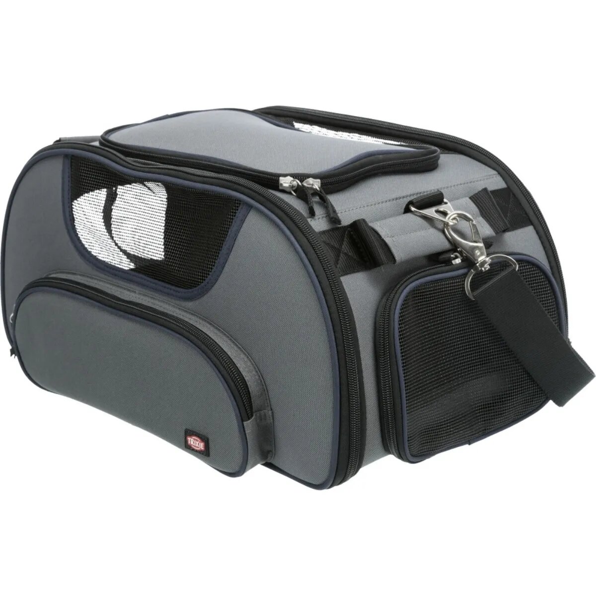 Trixie Wings Airline geantă transport câini și pisici XS-M(max. 20kg) poliester autorizată IATA gri 28 x 23 x 46 cm