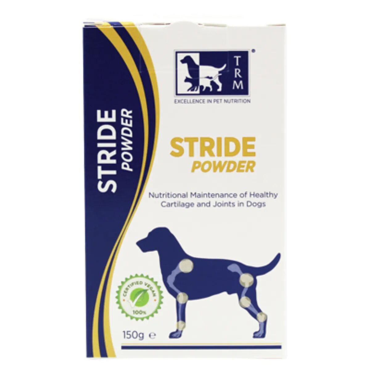 TRM Stride Powder supliment sistem articular câini pudră Stride Powder XS-XL supliment sistem articular câini flacon 500g pudră