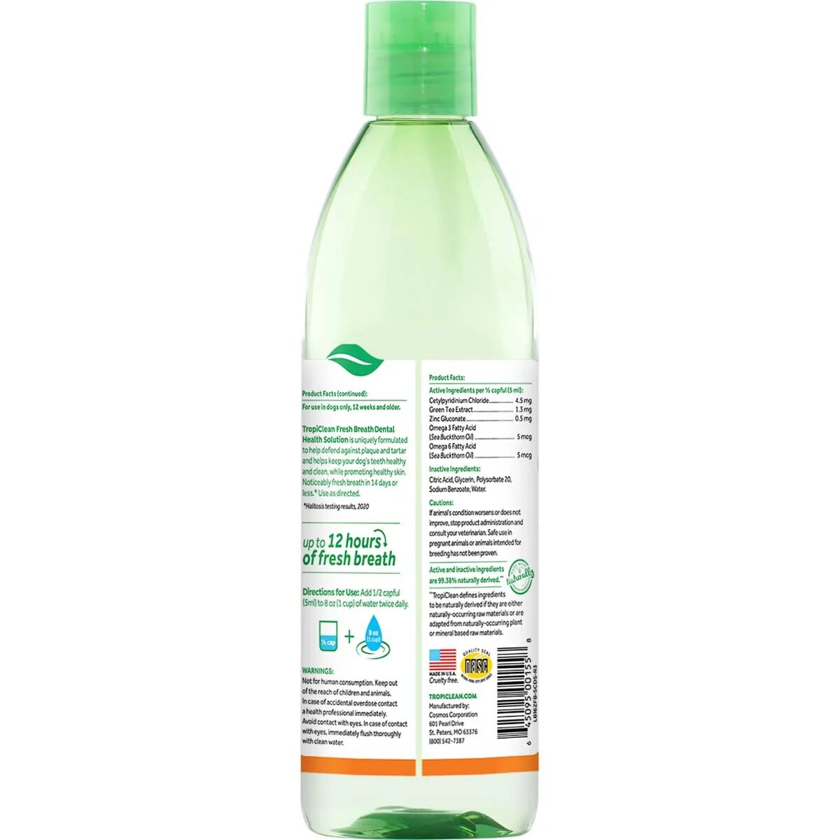 Tropiclean Aditiv Apa Oral Care Skin & Coat 473 ml