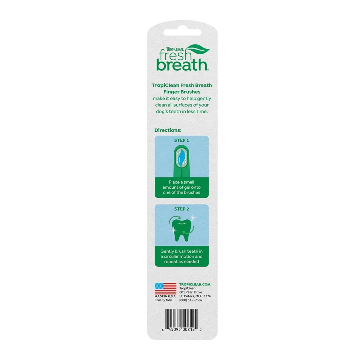 Tropiclean Degetar Spalat Dinti Caini Oral Care 2 bucati