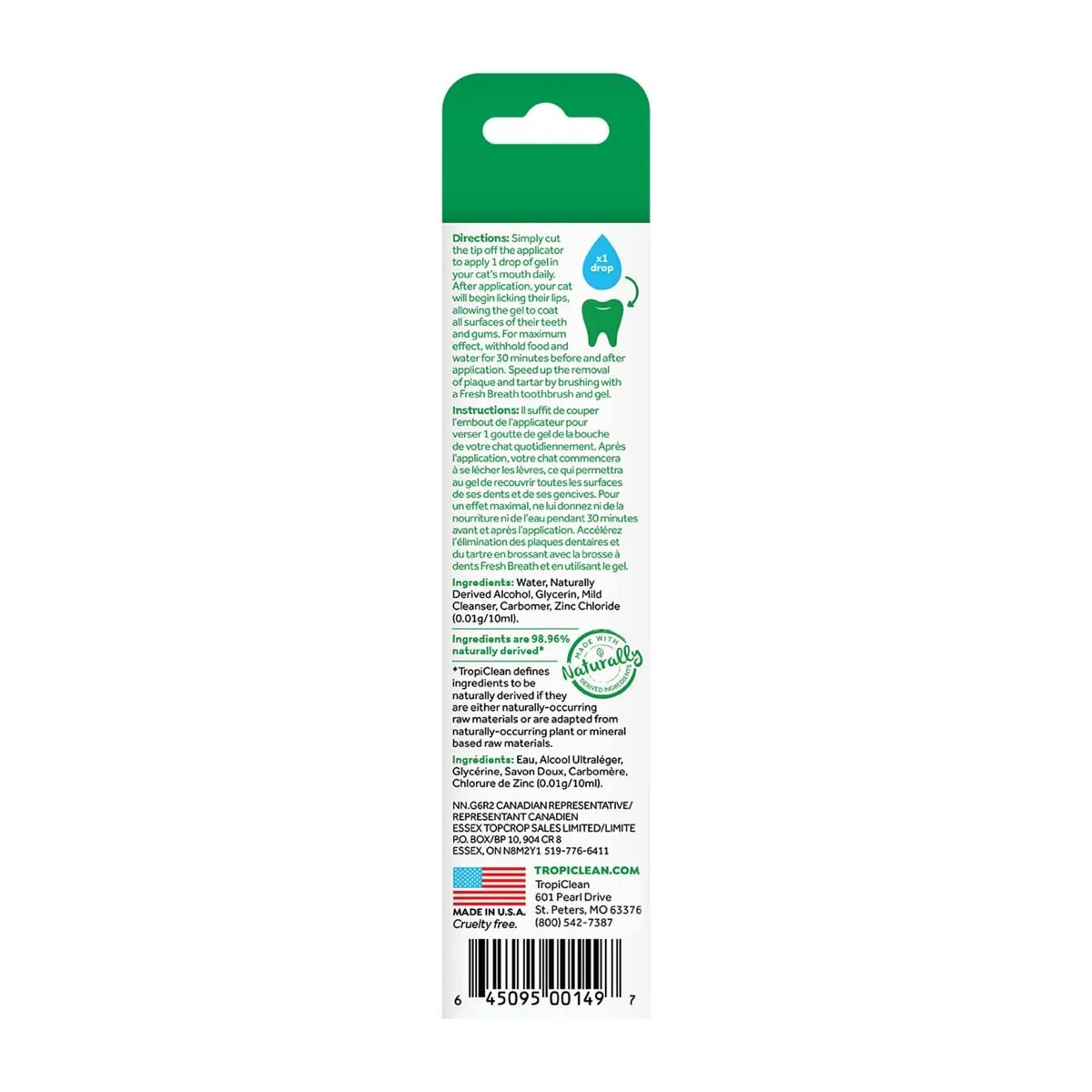Tropiclean Gel Dentar Pisici Oral Care 59 ml