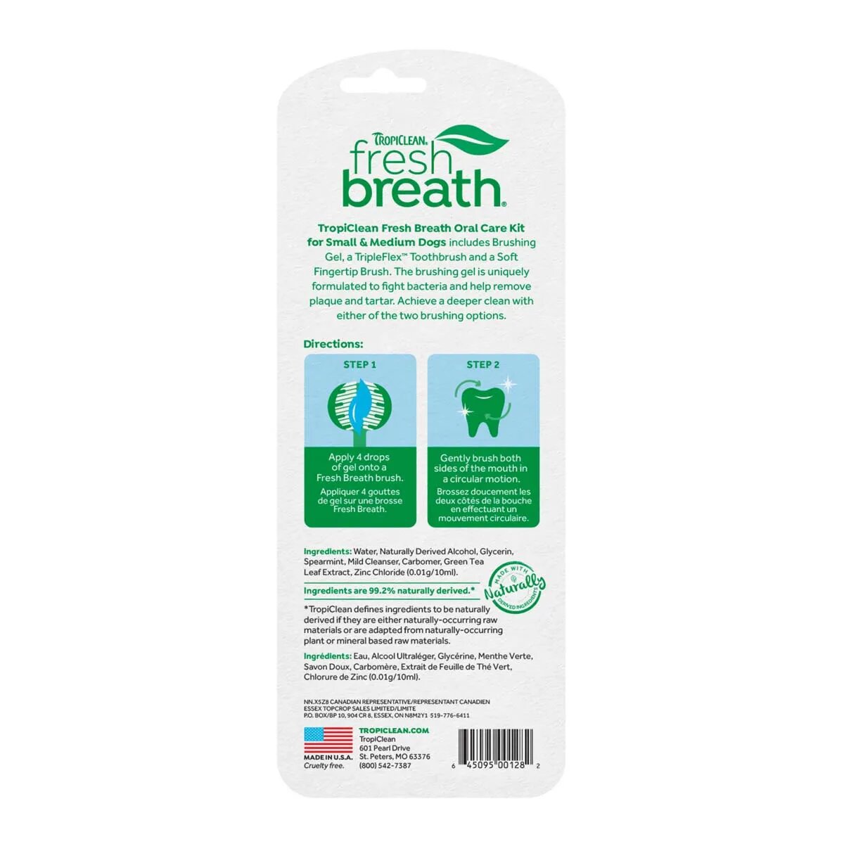 Tropiclean Kit Igiena Orala Caini de Talie Mica Oral Care 59 ml