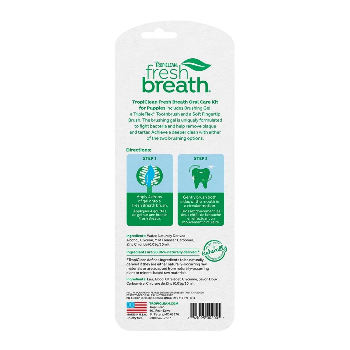 Tropiclean Kit Igiena Orala Fresh Breath Puppy 59 ml