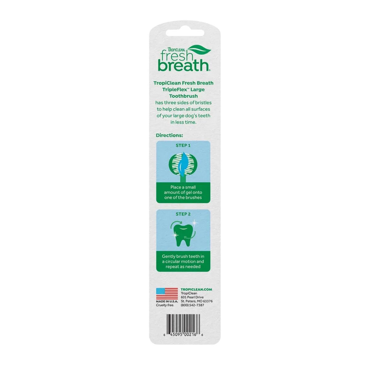 Tropiclean Triple Flex Toothbrush For Dogs L