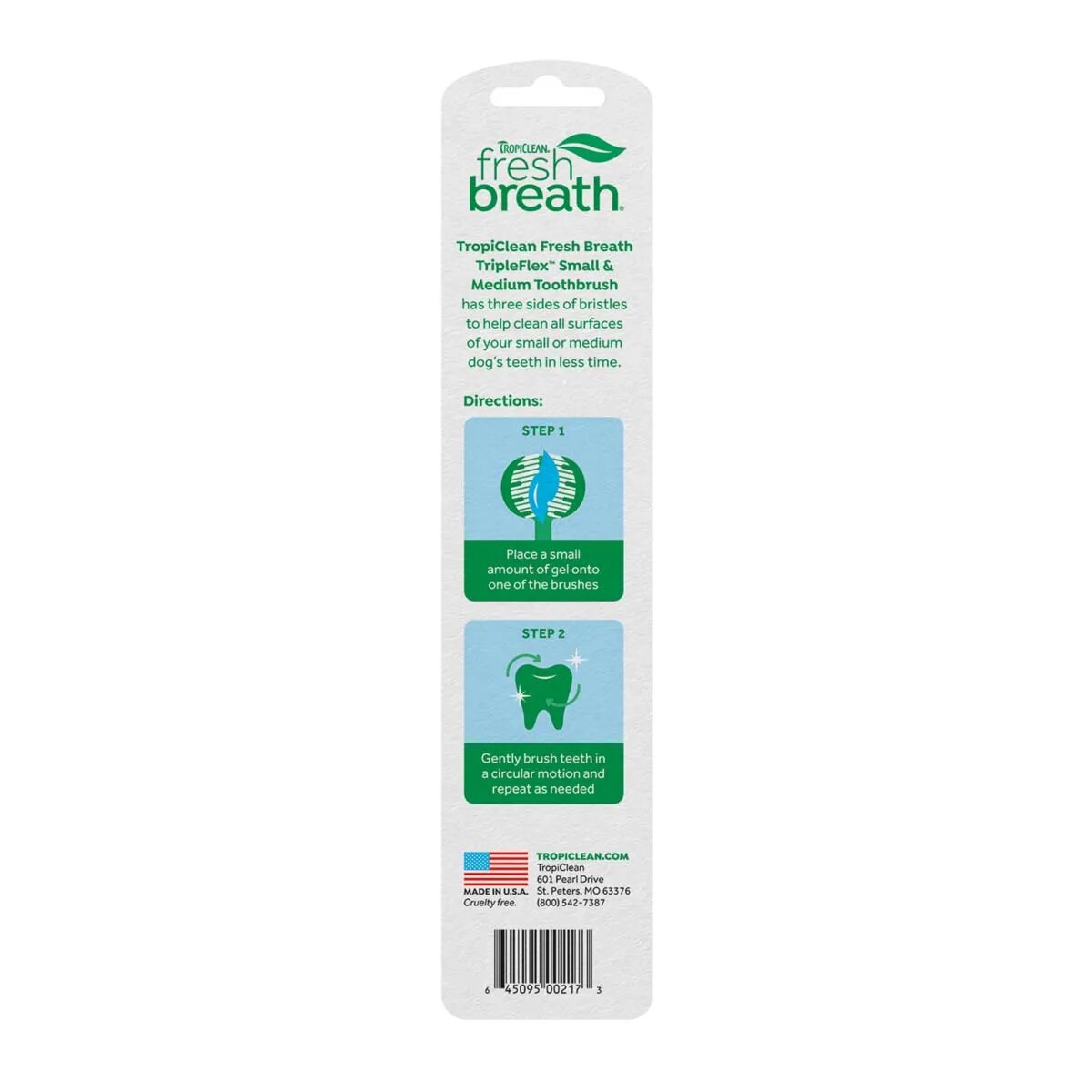 Tropiclean Triple Flex Toothbrush For Small Dogs S