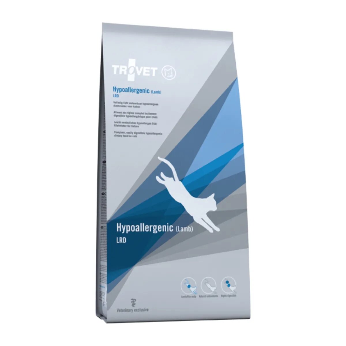 Trovet Cat Hypoallergenic LRD Miel dietă veterinară pisici hrană uscată afecțiuni digestive și dermatologice 3kg