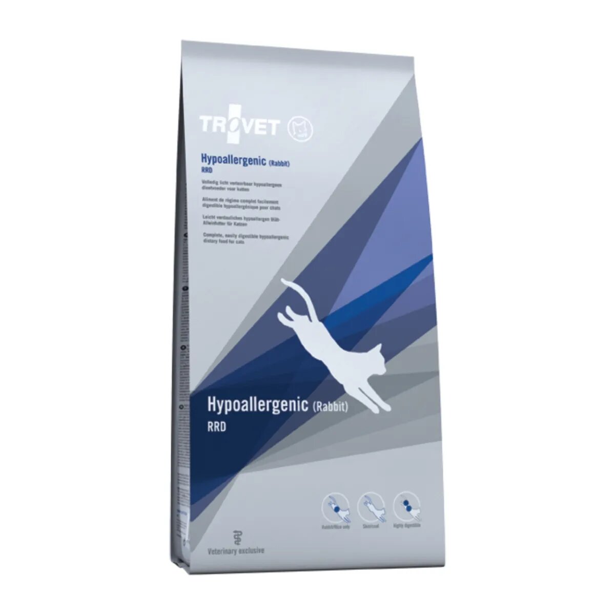 Trovet Cat Hypoallergenic RRD Iepure dietă veterinară pisici hrană uscată afecțiuni digestive și dermatologice 3kg