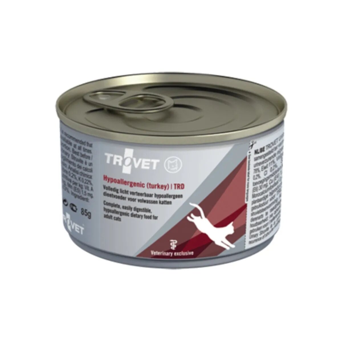 Trovet Cat Hypoallergenic TRD Curcan dietă veterinară pisici conservă hrană umedă afecțiuni digestive și dermatologice (pate) 200g