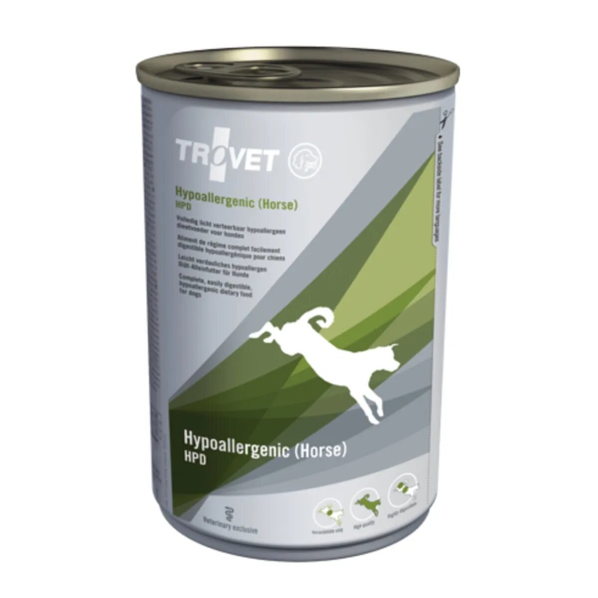 Trovet Dog Hypoallergenic HPD Cal dietă veterinară câini conservă hrană umedă afecțiuni digestive si dermatologice (pate) 400g