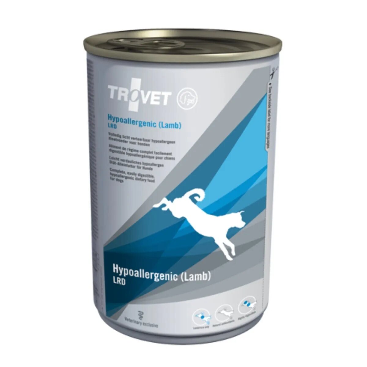 Trovet Dog Hypoallergenic LRD Miel dietă veterinară câini conservă hrană umedă afecțiuni digestive și dermatologice (pate) 400g