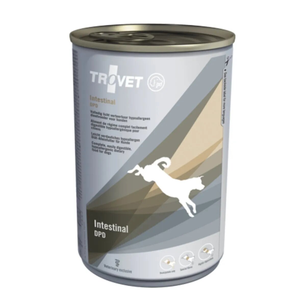 Trovet Dog Intestinal DPD Rață dietă veterinară câini conservă hrană umedă afecțiuni intestinale (pate) 400g
