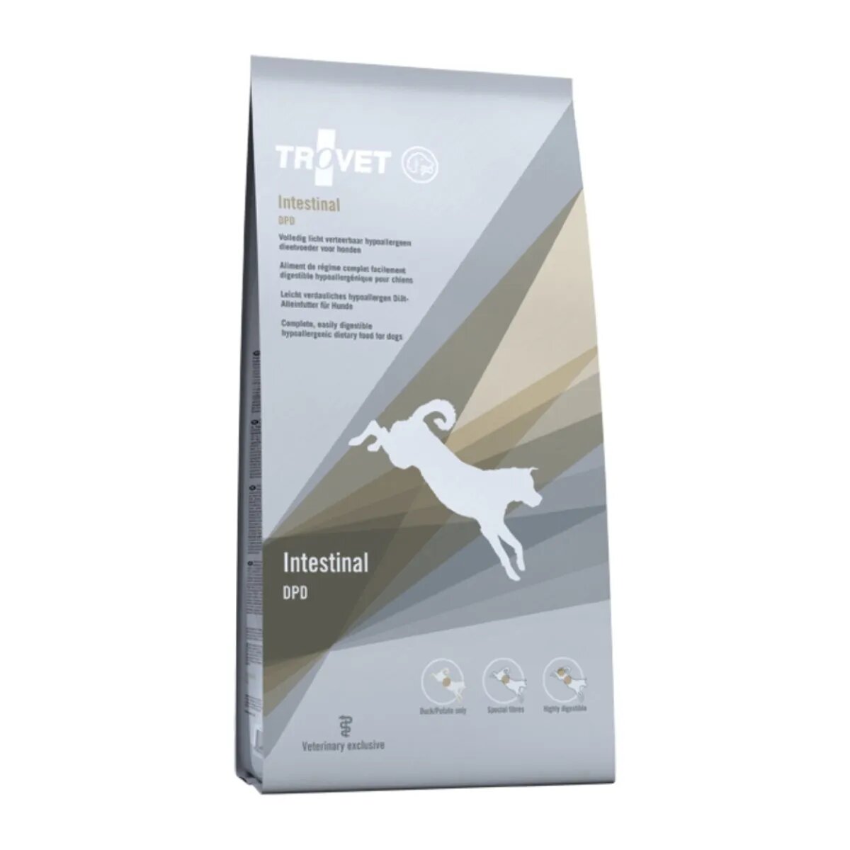 Trovet Dog Intestinal DPD Rață dietă veterinară câini hrană uscată afecțiuni intestinale Dog Intestinal DPD Rață dietă veterinară câini hrană uscată afecțiuni intestinale 10kg