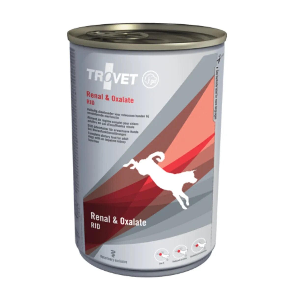 Trovet Dog Renal & Oxalate RID dietă veterinară câini conservă hrană umedă afecțiuni renale și urinare (oxalați) (pate) 400g